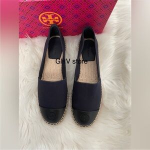 Tory Burch Color Block Flat Canvas Espadrille Shoes